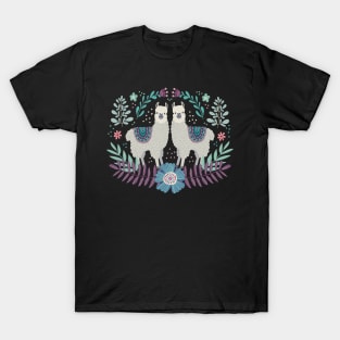 Llamas twin doodle hand drawn T-Shirt